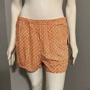 Copper Key Orange White Stretch Lightweight Lounge Elastic Waist NWT Shorts XL